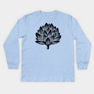 Artichoke Black Kids Long Sleeve T-Shirt